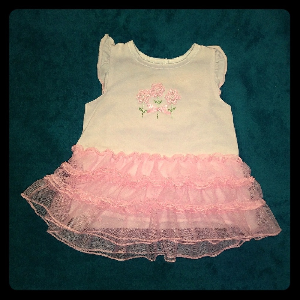 Pink Flower Tutu Dress Size 3-6 Months